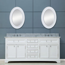 Load image into Gallery viewer, Water Creation Vanity Water Creation DERBY72WB Derby 72 Inch Pure White Double Sink Bathroom Vanity With 2 Matching Framed Mirrors