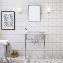 Load image into Gallery viewer, Water Creation Vanity Water Creation EB30E-0109 Embassy 30 Inch Wide Single Wash Stand, P-Trap, Counter Top with Basin, F2-0009 Faucet and Mirror included in Chrome Finish