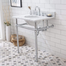 Load image into Gallery viewer, Water Creation Vanity Water Creation EB30E-0112 Embassy 30 Inch Wide Single Wash Stand, P-Trap, Counter Top with Basin, F2-0012 Faucet and Mirror included in Chrome Finish