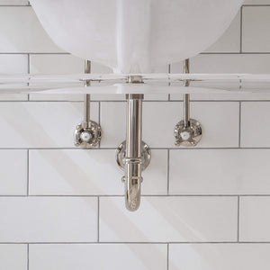 Water Creation Vanity Water Creation EB30E-0512 Embassy 30 Inch Wide Single Wash Stand, P-Trap, Counter Top with Basin, F2-0012 Faucet and Mirror included in Polished Nickel (PVD) Finish