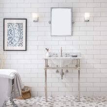 Load image into Gallery viewer, Water Creation Vanity Water Creation EB30E-0512 Embassy 30 Inch Wide Single Wash Stand, P-Trap, Counter Top with Basin, F2-0012 Faucet and Mirror included in Polished Nickel (PVD) Finish
