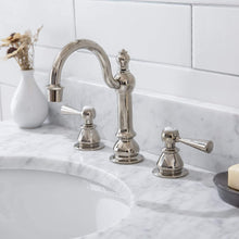 Load image into Gallery viewer, Water Creation Vanity Water Creation EB30E-0512 Embassy 30 Inch Wide Single Wash Stand, P-Trap, Counter Top with Basin, F2-0012 Faucet and Mirror included in Polished Nickel (PVD) Finish