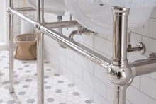 Load image into Gallery viewer, Water Creation Vanity Water Creation EB60E-0513 Embassy 60 Inch Wide Double Wash Stand, P-Trap, Counter Top with Basin, F2-0013 Faucet and Mirror included in Polished Nickel (PVD) Finish