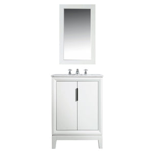 Water Creation Vanity Water Creation EL24CW01PW-000BX0901 Elizabeth 24-Inch Single Sink Carrara White Marble Vanity In Pure White  With F2-0009-01-BX Lavatory Faucet(s)