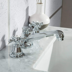 Water Creation Vanity Water Creation EL24CW01PW-000BX0901 Elizabeth 24-Inch Single Sink Carrara White Marble Vanity In Pure White  With F2-0009-01-BX Lavatory Faucet(s)