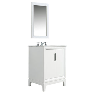 Water Creation Vanity Water Creation EL24CW01PW-000BX0901 Elizabeth 24-Inch Single Sink Carrara White Marble Vanity In Pure White  With F2-0009-01-BX Lavatory Faucet(s)