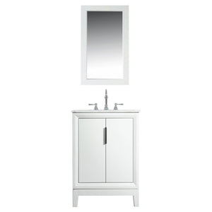 Water Creation Vanity Water Creation EL24CW01PW-000TL1201 Elizabeth 24-Inch Single Sink Carrara White Marble Vanity In Pure White  With F2-0012-01-TL Lavatory Faucet(s)