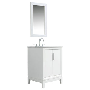 Water Creation Vanity Water Creation EL24CW01PW-000TL1201 Elizabeth 24-Inch Single Sink Carrara White Marble Vanity In Pure White  With F2-0012-01-TL Lavatory Faucet(s)