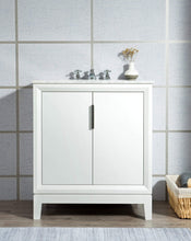 Load image into Gallery viewer, Water Creation Vanity Water Creation EL30CW01PW-R21BX0901 Elizabeth 30-Inch Single Sink Carrara White Marble Vanity In Pure White With Matching Mirror(s) and F2-0009-01-BX Lavatory Faucet(s)