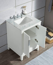 Load image into Gallery viewer, Water Creation Vanity Water Creation EL30CW01PW-R21BX0901 Elizabeth 30-Inch Single Sink Carrara White Marble Vanity In Pure White With Matching Mirror(s) and F2-0009-01-BX Lavatory Faucet(s)