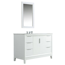 Load image into Gallery viewer, Water Creation Vanity Water Creation EL48CW01PW-R21BX0901 Elizabeth 48-Inch Single Sink Carrara White Marble Vanity In Pure White With Matching Mirror(s) and F2-0009-01-BX Lavatory Faucet(s)