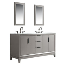 Load image into Gallery viewer, Water Creation Vanity Water Creation EL60CW03CG-000TL1203 Elizabeth 60-Inch Double Sink Carrara White Marble Vanity In Cashmere Grey  With F2-0012-03-TL Lavatory Faucet(s)