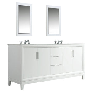 Water Creation Vanity Water Creation EL72CW01PW-000000000 Elizabeth 72-Inch Double Sink Carrara White Marble Vanity In Pure White