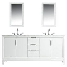 Load image into Gallery viewer, Water Creation Vanity Water Creation EL72CW01PW-R21TL1201 Elizabeth 72-Inch Double Sink Carrara White Marble Vanity In Pure White With Matching Mirror(s) and F2-0012-01-TL Lavatory Faucet(s)