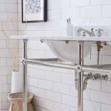 Load image into Gallery viewer, Water Creation Vanity Water Creation Embassy 72 Inch Wide Double Wash Stand, P-Trap, Countertop with Basin, Faucet, Nickel Hardware Finish