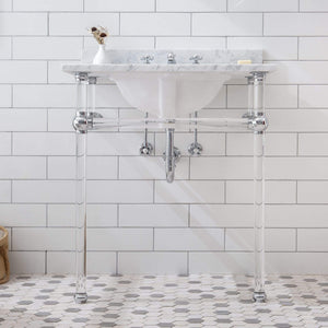 Water Creation Vanity Water Creation EP30C-0100 Empire 30 Inch Wide Single Wash Stand, P-Trap, and Counter Top with Basin included in Chrome Finish