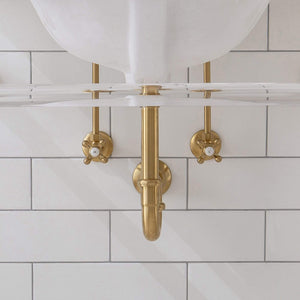 Water Creation Vanity Water Creation EP30C-0600 Empire 30 Inch Wide Single Wash Stand, P-Trap, and Counter Top with Basin included in Satin Gold Finish