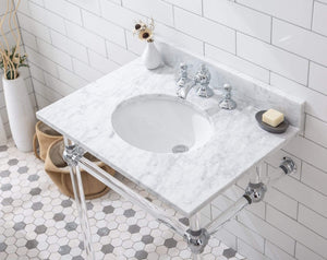 Water Creation Vanity Water Creation EP30D-0113 Empire 30 Inch Wide Single Wash Stand, P-Trap, Counter Top with Basin, and F2-0013 Faucet included in Chrome Finish