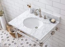 Load image into Gallery viewer, Water Creation Vanity Water Creation EP30E-0512 Empire 30 Inch Wide Single Wash Stand, P-Trap, Counter Top with Basin, F2-0012 Faucet and Mirror included in Polished Nickel (PVD) Finish