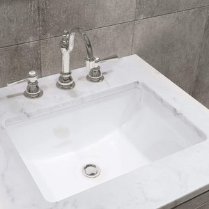 Water Creation Vanity Water Creation HU24CW01GK-000TL1201 Hugo 24 In. Single Sink Carrara White Marble Countertop Vanity in Grey Oak with Hook Faucet