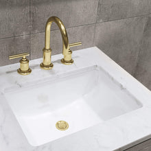 Load image into Gallery viewer, Water Creation Vanity Water Creation HU24CW06GK-R21BL1406 Hugo 24 In. Single Sink Carrara White Marble Countertop Vanity in Grey Oak with Gooseneck Faucet and Mirror