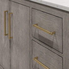 Load image into Gallery viewer, Water Creation Vanity Water Creation HU48CW06GK-000BL1406 Hugo 48 In. Single Sink Carrara White Marble Countertop Vanity in Grey Oak with Gooseneck Faucet