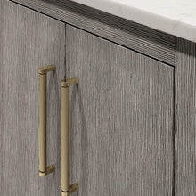 Load image into Gallery viewer, Water Creation Vanity Water Creation HU60CW06GK-000BL1406 Hugo 60 In. Double Sink Carrara White Marble Countertop Vanity in Grey Oak with Gooseneck Faucets