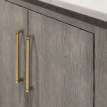 Load image into Gallery viewer, Water Creation Vanity Water Creation HU72CW06GK-R21TL1206 Hugo 72 In. Double Sink Carrara White Marble Countertop Vanity in Grey Oak with Hook Faucets and Mirrors