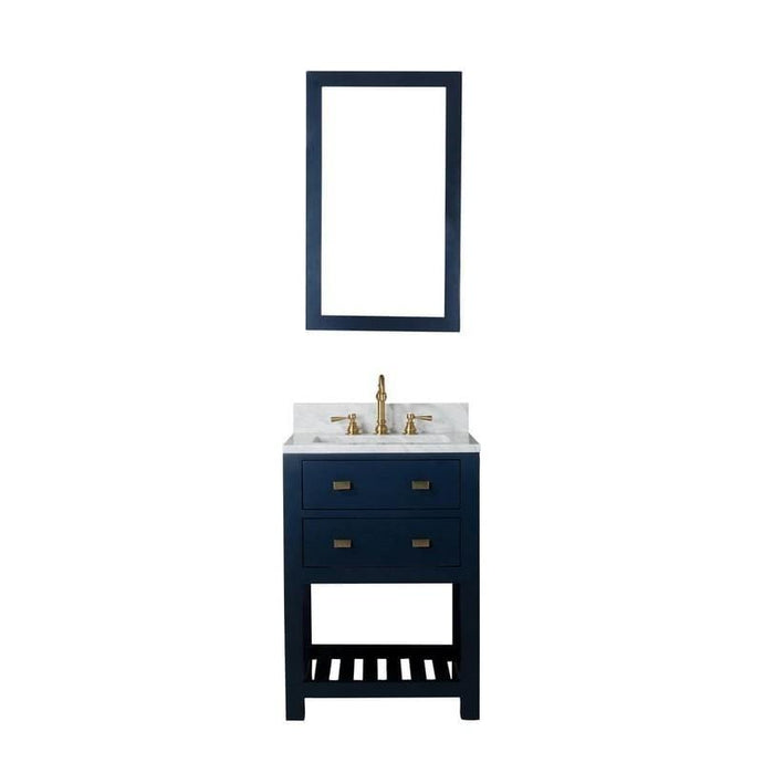 Water Creation Vanity Water Creation MA24B-0600MB Madalyn 24 Inch Monarch Blue Single Sink Bathroom Vanity With Mirror