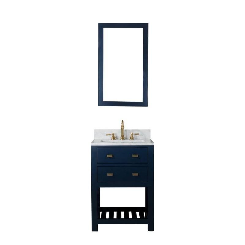 Water Creation Vanity Water Creation MA24C-0612MB Madalyn 24 Inch Monarch Blue Single Sink Bathroom Vanity With Satin Brass Faucet
