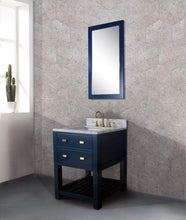 Load image into Gallery viewer, Water Creation Vanity Water Creation MA24C-0612MB Madalyn 24 Inch Monarch Blue Single Sink Bathroom Vanity With Satin Brass Faucet