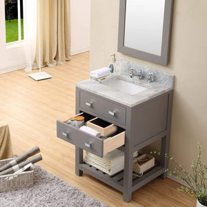 Water Creation Vanity Water Creation MA24CW01CG-R21BX0901 24 Inch Cashmere Grey Single Sink Bathroom Vanity With Matching Framed Mirror And Faucet From The Madalyn Collection