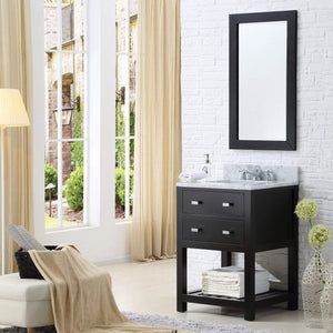 Water Creation Vanity Water Creation MA24CW01ES-R21BX0901 24 Inch Espresso Single Sink Bathroom Vanity With Matching Framed Mirror And Faucet From The Madalyn Collection