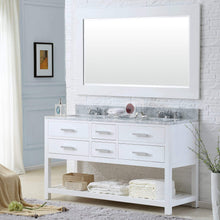 Load image into Gallery viewer, Water Creation Vanity Water Creation MA60CW01PW-R21000000 60 Inch Pure White Double Sink Bathroom Vanity With 2 Matching Framed Mirrors From The Madalyn Collection