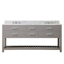 Load image into Gallery viewer, Water Creation Vanity Water Creation MA72CW01CG-000BX0901 72 Inch Cashmere Grey Double Sink Bathroom Vanity With Faucet From The Madalyn Collection