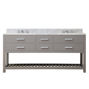 Water Creation Vanity Water Creation MA72CW01CG-000BX0901 72 Inch Cashmere Grey Double Sink Bathroom Vanity With Faucet From The Madalyn Collection