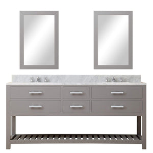 Water Creation Vanity Water Creation MA72CW01CG-R24000000 72 Inch Cashmere Grey Double Sink Bathroom Vanity With 2 Matching Framed Mirrors From The Madalyn Collection