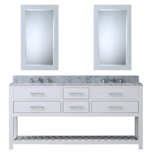 Load image into Gallery viewer, Water Creation Vanity Water Creation MA72CW01PW-R24000000 72 Inch Pure White Double Sink Bathroom Vanity With 2 Matching Framed Mirrors From The Madalyn Collection