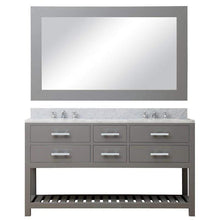 Load image into Gallery viewer, Water Creation Vanity Water Creation MADALYN60GB Madalyn 60 Inch Cashmere Grey Double Sink Bathroom Vanity With Matching Framed Mirror