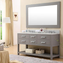 Load image into Gallery viewer, Water Creation Vanity Water Creation MADALYN60GC Madalyn 60 Inch Cashmere Grey Double Sink Bathroom Vanity With 2 Matching Framed Mirrors