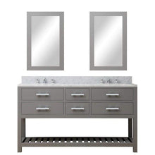 Load image into Gallery viewer, Water Creation Vanity Water Creation MADALYN60GC Madalyn 60 Inch Cashmere Grey Double Sink Bathroom Vanity With 2 Matching Framed Mirrors