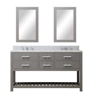 Water Creation Vanity Water Creation MADALYN60GC Madalyn 60 Inch Cashmere Grey Double Sink Bathroom Vanity With 2 Matching Framed Mirrors