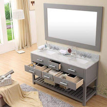 Load image into Gallery viewer, Water Creation Vanity Water Creation MADALYN60GC Madalyn 60 Inch Cashmere Grey Double Sink Bathroom Vanity With 2 Matching Framed Mirrors