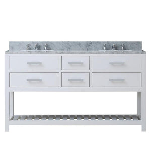 Water Creation Vanity Water Creation MADALYN60W Madalyn 60 Inch Pure White Double Sink Bathroom Vanity