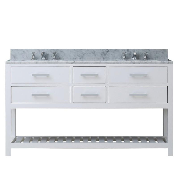 Water Creation Vanity Water Creation MADALYN60W Madalyn 60 Inch Pure White Double Sink Bathroom Vanity