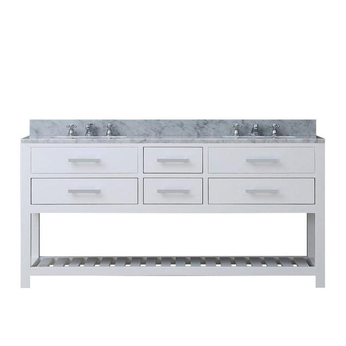 Water Creation Vanity Water Creation MADALYN72W Madalyn 72 Inch Pure White Double Sink Bathroom Vanity