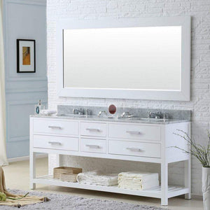 Water Creation Vanity Water Creation MADALYN72W Madalyn 72 Inch Pure White Double Sink Bathroom Vanity