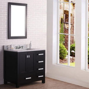Water Creation Vanity Water Creation MADISON36EB Madison 36 Dark Espresso Single Sink Bathroom Vanity With Matching Mirror