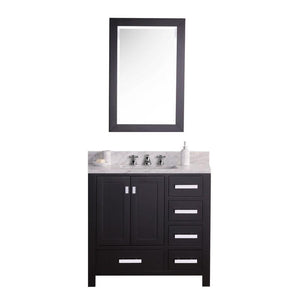 Water Creation Vanity Water Creation MADISON36EB Madison 36 Dark Espresso Single Sink Bathroom Vanity With Matching Mirror
