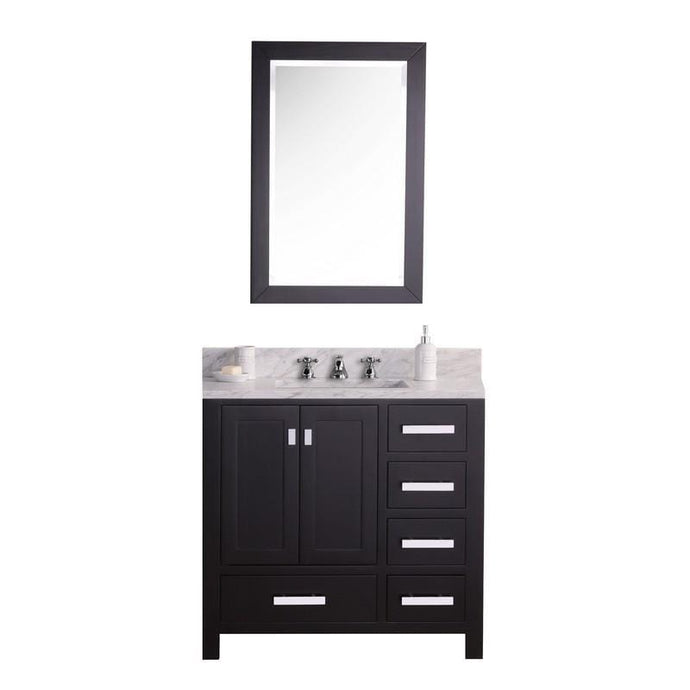 Water Creation Vanity Water Creation MADISON36EB Madison 36 Dark Espresso Single Sink Bathroom Vanity With Matching Mirror